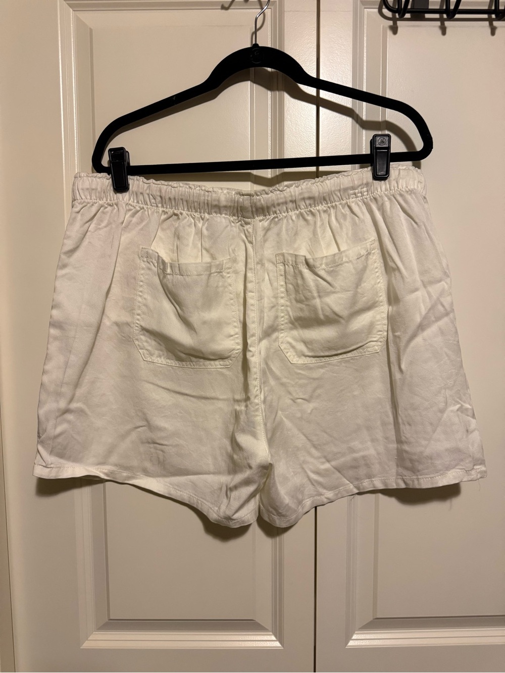 Women’s Cream Drawstring Shorts - Picture 2 of 3